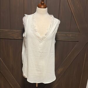 White Relaxed Sleeveless Tank Top